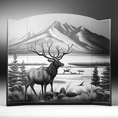 /black and white/Panel Steel Fireplace Screen/Similar Fireplace Screens drawing/Reindeer/Gaze in awa at jaw-dropping scenery，get feel for BC's northern culture /Wild West clipart, Wildlife