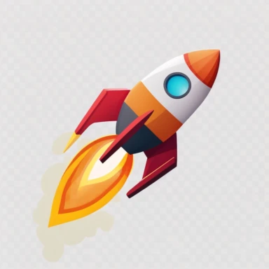 Rocket Launch simple vector Illustration Clipart png whtie background