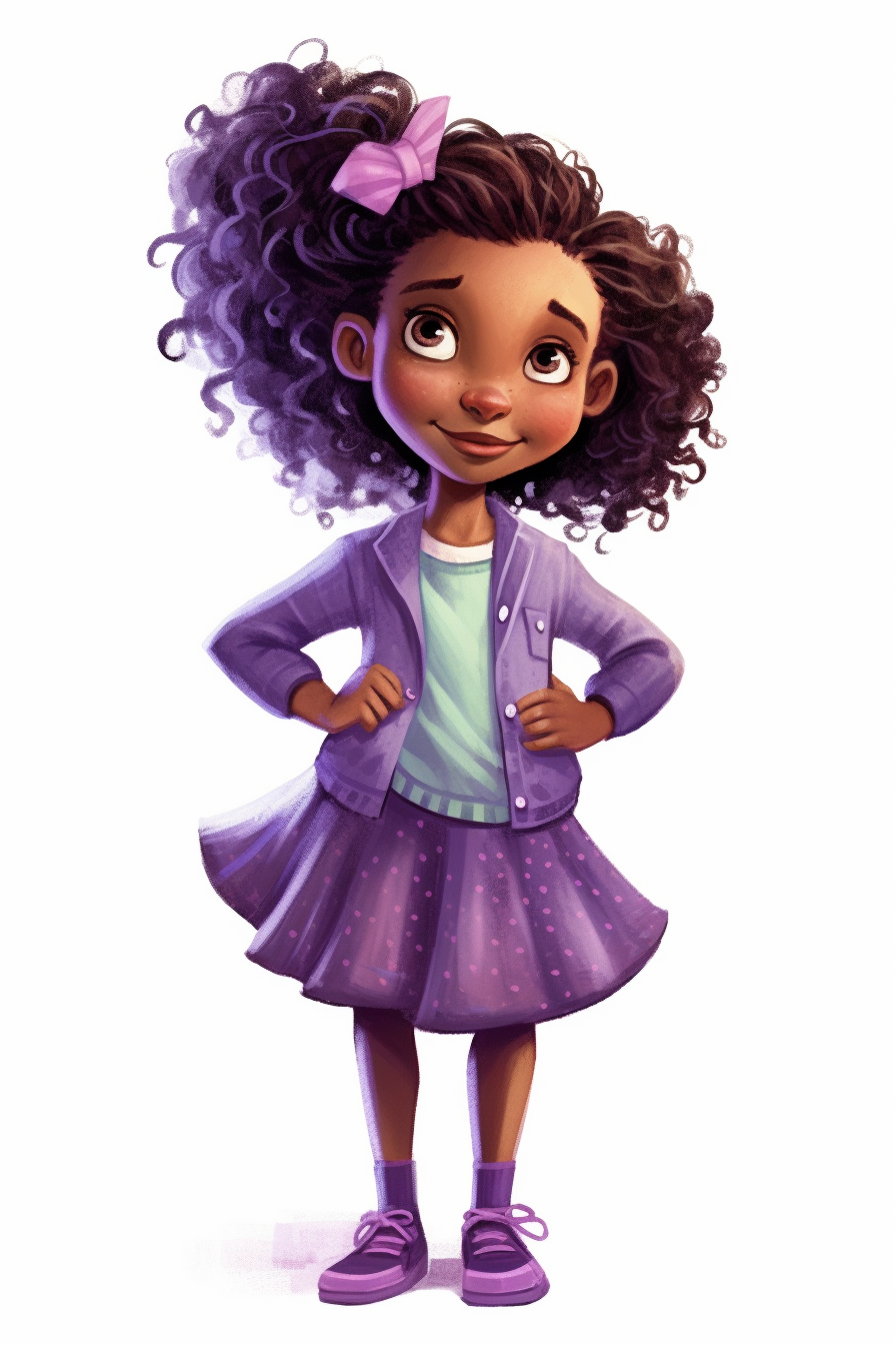 4 year old cartoon Pretty children, cute cartoon black girl with curly ...