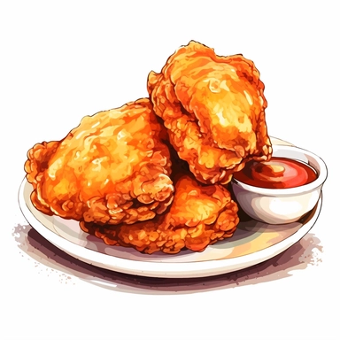 fried chicken, clipart