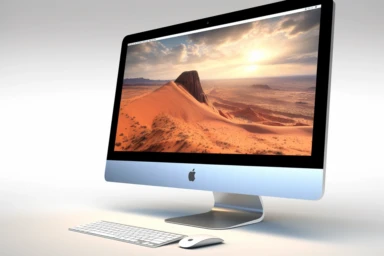 mac+screen , highly detailed, isolated on white, clipart,