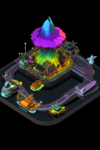 isometric game sprite, clipart, futuristic hovercraft concept, gaming asset, sci-fi, fun, creative, cartoon render, hyper-detailed, bright colors, black background, inspired by one random famous product designer, inspired by one random famous artist, inspired by one famous architect