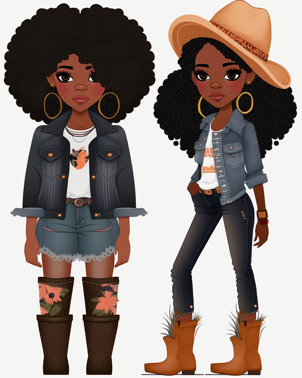 girl cowboy cliparts