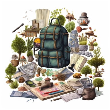 stationery, books, notebooks, pencils, backpacks, folders, globes, computers, and many more, illustrations, clipart, meticulously hand-illustrated, bringing the beauty of nature, white background