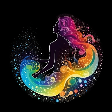 aquarius, rainbow, galaxy, beautiful, clipart, black background