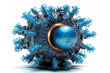 virus+computer , highly detailed, isolated on white, clipart,
