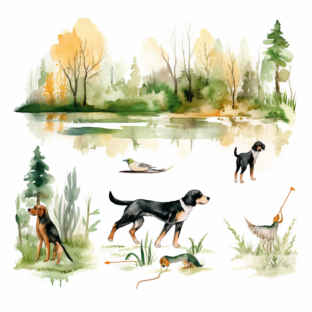 hunting scene cliparts
