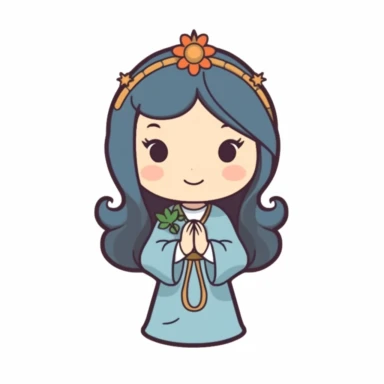 adorable simple holy mary clipart, white background