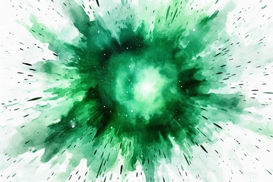 Watercolor, Create a green valley post-starburst galaxy, transitioning from a recent burst of star formation to a quiescent state clipart, hd, on a white background, spaced out