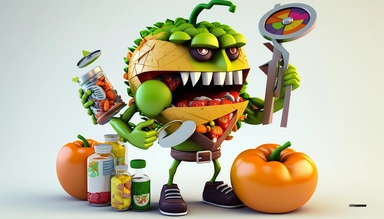 3D Cartoon clipart mascot in form a dietitian world ,128K super mega pixel, insane detail, hyper-detailed, with huge details, UHD, 8K