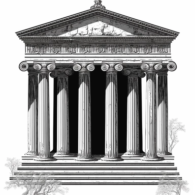 temple, sketch, clipart, greek temple