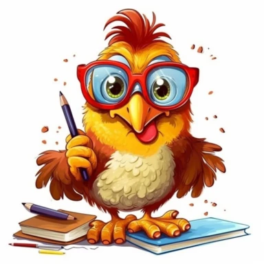 clipart funny chicken i school