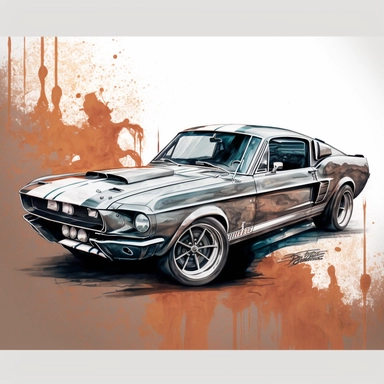 1967 Ford Mustang Fastback Eleanor clipart