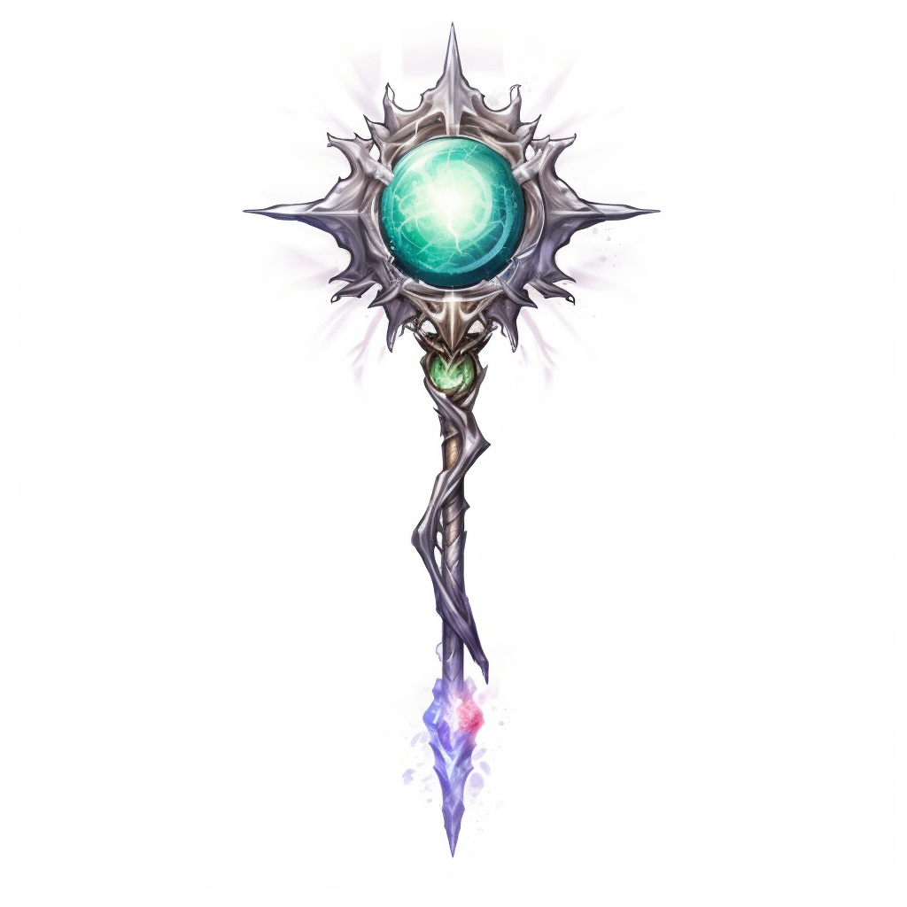 Design A Captivating Clipart Image Of A Legendary Staff Against A 