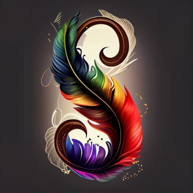 The number 8 is made up of a feather (number 8 is infinity), Illustration clipart, 4K, extremely detailed