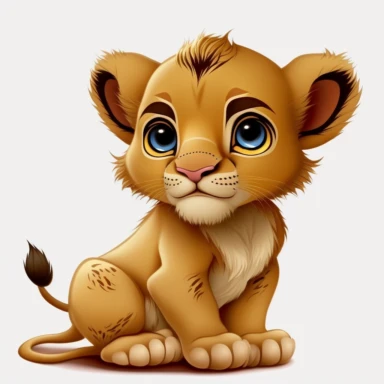 baby simba from lion king clipart--quality, no spots