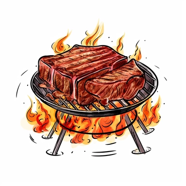 beef,bbq,single,doodle,clipart,whitebackground