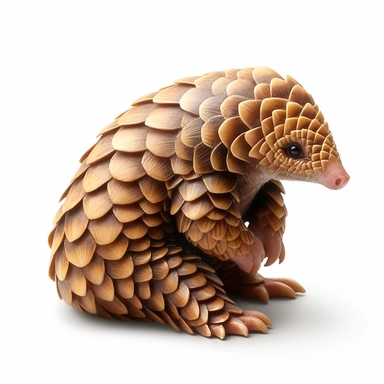 pangolin safari baby animal photorealistic clipart,on white background