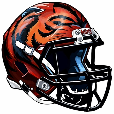clip art, american football helmet with logo of tiger on it