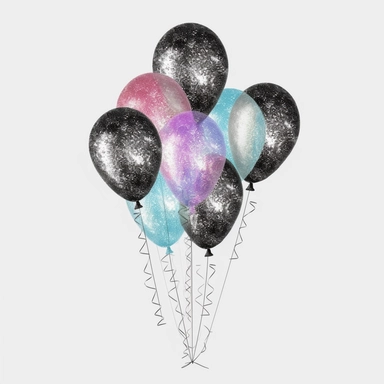 holographic glitter balloon with string clipart