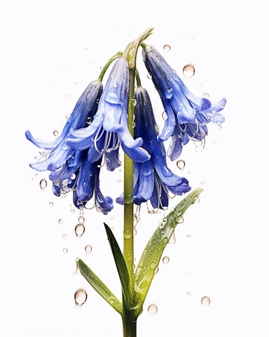 A stunning watercolor impressionist painting of bluebell flower clipart depicting it in full form. The painting is rendered in HDR, DTM, full HD, and 8K resolution, with ultra-detailed brushwork that captures every nuance and detail of the subject. The painting is created by master artists such as Artgerm, Yoshitaka Amano, or Stefan Gesell, who are known for their realism and superb skills in professional color grading. The colors are vibrant and dynamic, with soft shadows and no contrast, creat