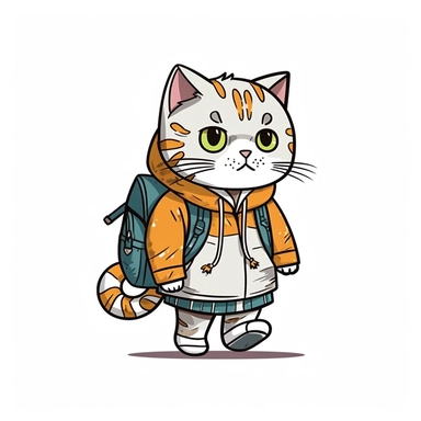 animal going to acting class clip art vector, simple, thick cartoon lines, white background, anime style
