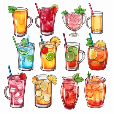 Alcoholic Drinks clipart, Summer party, Printable Stickers PNG, ,digital clipart, Transparent background , individual elements, high detail, High Quality PNG Images realistic color Summer drinks, Lemonade, iced tea, and colorful cocktailsm Alcoholic Drinks clipart, Summer party, cliparts,individual elements, high detail, High Quality PNG Images, Transparent background , pack for telegram