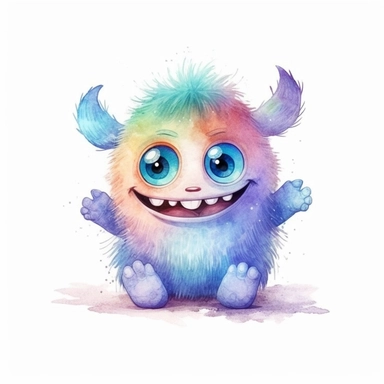 extremely cute and happy pastel baby llame, big teeth smile, big eyes, four legs, vibrant watercolor clipart, isolated white background, 8k