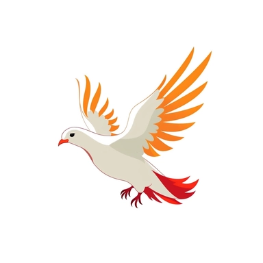adorable simple pentecost dove clipart, white background