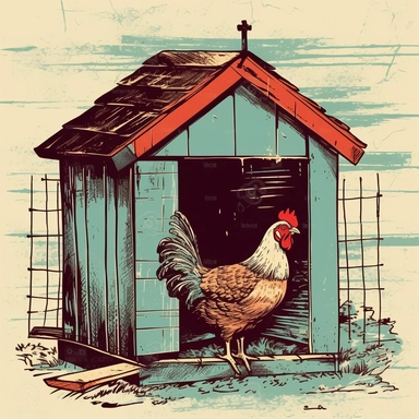 vector style clipart of a vintage chicken coop