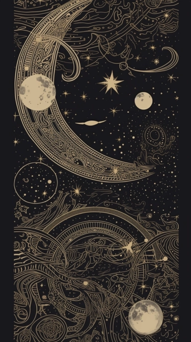 A celestial-themed clipart design crafted exclusively for a women's slip dress, featuring a celestial pattern that embodies ethereal beauty and celestial mystique. The clipart showcases intricate constellations of stars, interwoven with delicate celestial elements such as crescent moons and shooting stars. The celestial motifs are elegantly arranged on the fabric, creating a mesmerizing pattern that evokes a sense of wonder and enchantment. The color palette of the clipart design is a combinatio