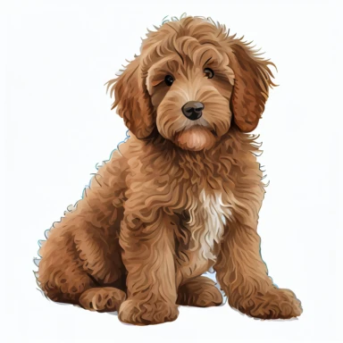 cute Labradoodle Dog clipart 8k