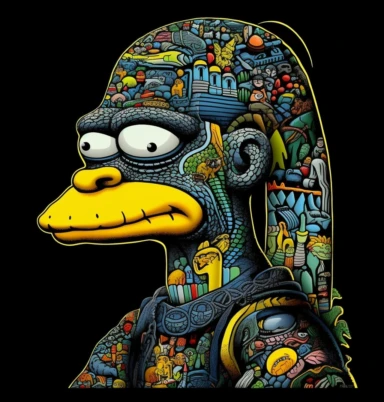 clip art simpsons coloring pages, in the style of necropunk, shige's visual aesthetic style, dinopunk, distinctive noses, simplified line work, salvagepunk, dappled