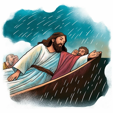 , MAN ASLEEP, WATER COLOR, ILLUSTRATION, CLIPART, JESUS, BIBLE FOR KIDS