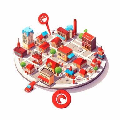 clipart, a logo themed around find my business. i own a local seo marketing agency. white background , no words