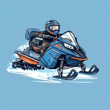 snowmobile clipart, flat colort, white blackboard, bold outline