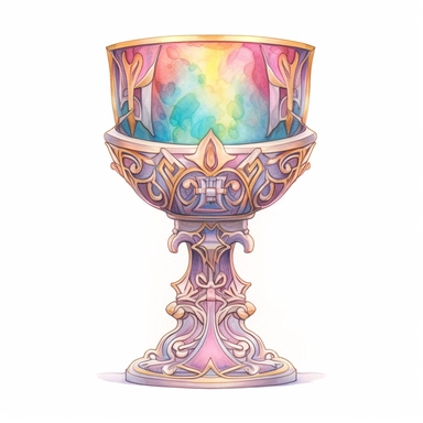 detailed pastel watercolor chalice clipart