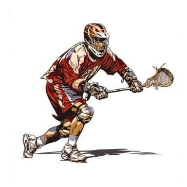 lacrosse player clipart, white background