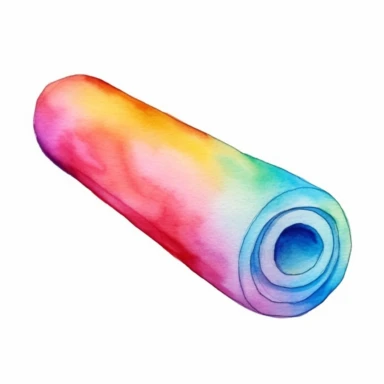 watercolor colorful clipart of a bright pool noodle, hd, on white background