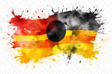 Watercolor, Germany Country Flag, clipart, hd, on a white background, spaced out