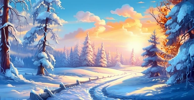 Adorable Winter scene, clipart, precision painting, vivid colours, white background, I can’t believe how beautiful this is