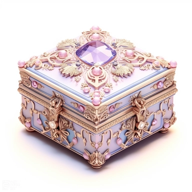 Watercolor detailed intricate jewellery box with glass panels for a princess in soft colors with diamonds clipart - Image #1 <@1098423716465102849> - Image #1 <@1098423716465102849> - <@1098423716465102849> (fast)