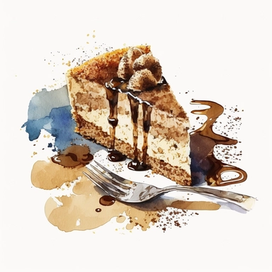 coffee cake clipart watercolor white background no caption