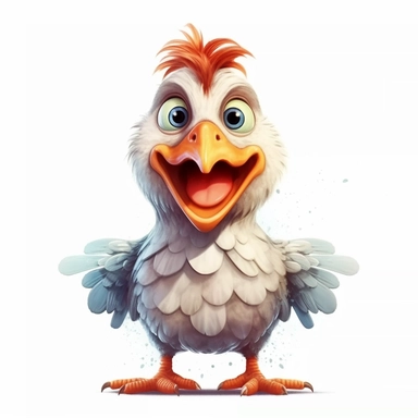 Cute Beautiful Happy Face Chicken Full body Sublimation Clipart,Cartoon,hyper realistic, intricate detail, illustration style,high solution,on the white background