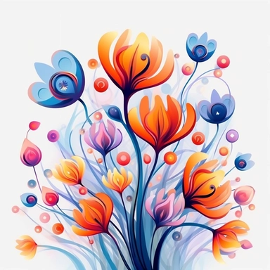 abstract flowers clip art