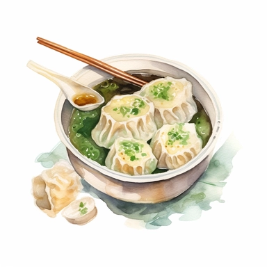 watercolor Dumplings clipart