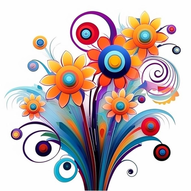 abstract flowers clip art
