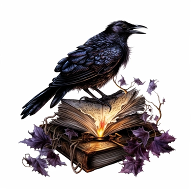 Watercolour beautiful dark fantasy realistic compelling magnificent deadly nightshade Atropa belladonna black raven intricately perfectly detailed with beautiful realistic compelling beautiful mesmerising bright eyes perfect legs and claws stood on dark magic books with deadly nightshade lantern dark fairytale dark magic raven PNG image,ultra highly detailed, 18k, sharp focus, bright photo with vibrant colours digitally enhanced, enhanced graphics, straight, sharp focus, bright lighting, intrica