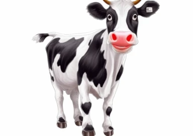 black and white moo cow ,animated animal cartoon cow character in cliparts, vectors, png and other free, in the style of jerry pinkney, 32k uhd, kuzma petrov-vodkin, tooth wu, multi-layered, luxurious wall hangings, imitated material