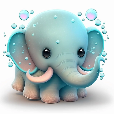 clipart style cute dumbo octopus